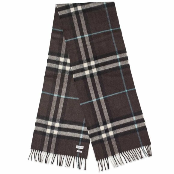 Burberry Washed Giant Check Cashmere Scarf Otter 8074793 - Picture 4 of 11